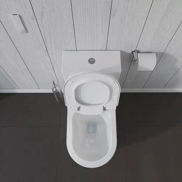 Duravit-ME by Starck One Piece Toilet, Rimless  0.92/1.32 GPF, Trip lever placement: Top
