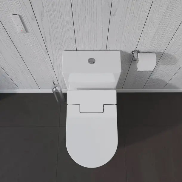 Duravit-ME by Starck One Piece Toilet, Rimless  0.92/1.32 GPF, Trip lever placement: Top