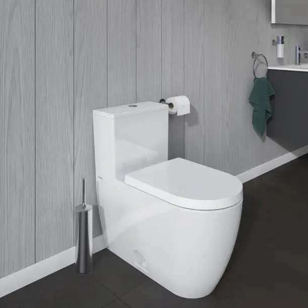 Duravit-ME by Starck One Piece Toilet, Rimless  0.92/1.32 GPF, with Slow Close, Removable Seat, Trip lever placement: Top center
