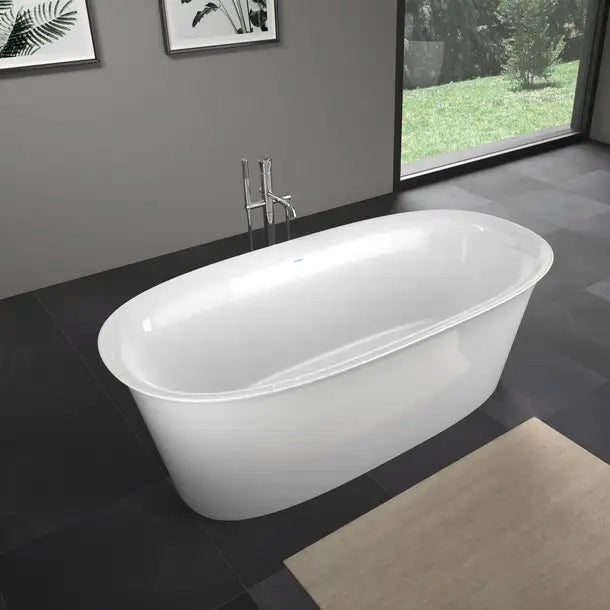 Duravit- White Tulip Freestanding bathtubs  70 7/8 " x 35 3/8 ", White Gloss