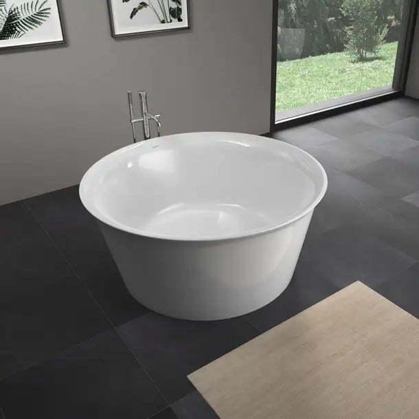 Duravit- White Tulip Freestanding bathtubs  55 x 55 1/8 ", White Gloss