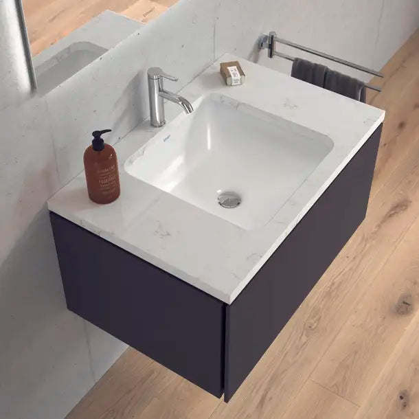 Starck 3 Undermount Sink  18 x 18 1/4 ", with Overflow, without Faucet hole, White High Gloss