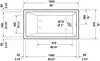Duravit-Vero Alcove Bathtub  60 " x 32 1/8 ", White Gloss