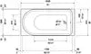 Duravit-D-Neo Built-in bathtub  72 x 36 ", White Gloss