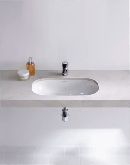Duravit D-Code Undermount Sink  23 1/4 " x 17 7/8 ", with Overflow, without Faucet hole, White High Gloss
