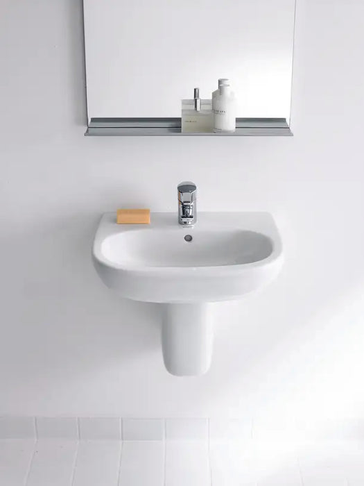 D-Code Wall Mounted Sink  21 5/8 " x 16 7/8 ", with Overflow, 1 x Faucet hole, White High Gloss