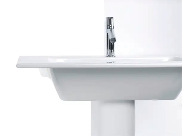 Duravit-ME by Starck Wall Mounted Sink  24 3/4 " x 19 1/4 ", with Overflow, 1 x Faucet hole, White High Gloss
