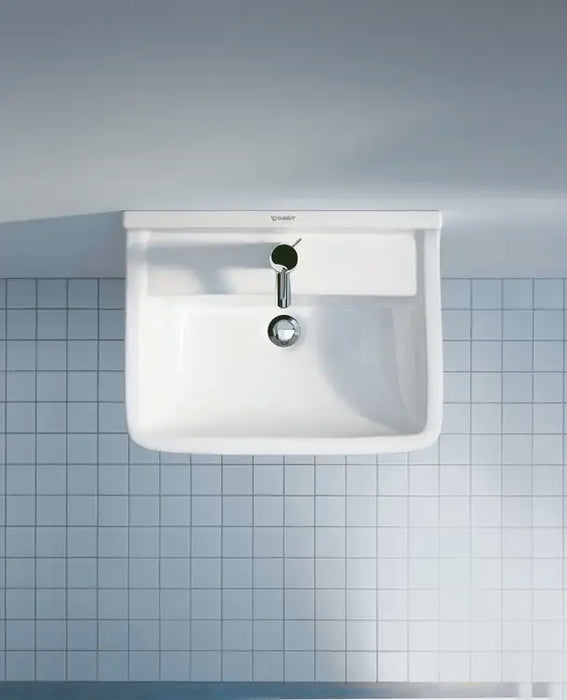 Starck 3 Wall Mounted Sink  23 5/8 " x 17 3/4 ", with Overflow, 1 x Faucet hole, White High Gloss