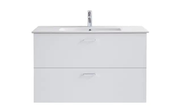 Duravit-ME by Starck Wall Mounted Sink  32 5/8 " x 19 1/4 ", with Overflow, 1 x Faucet hole, White High Gloss