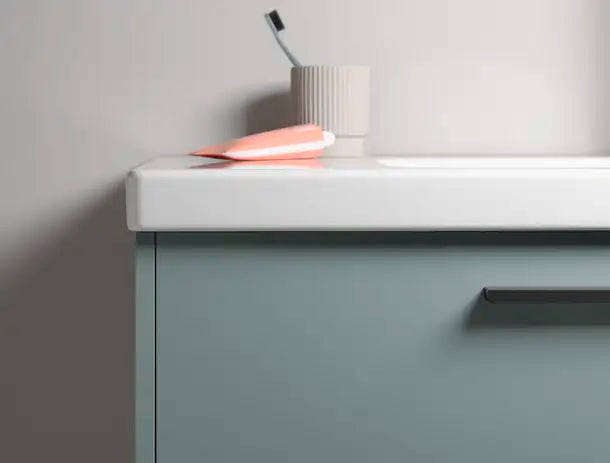 D-Code Wall Mounted Sink  25 5/8 " x 18 7/8 ", with Overflow, 1 x Faucet hole, White High Gloss