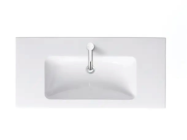 Duravit-ME by Starck Wall Mounted Sink  40 1/2 " x 19 1/4 ", with Overflow, 1 x Faucet hole, White High Gloss