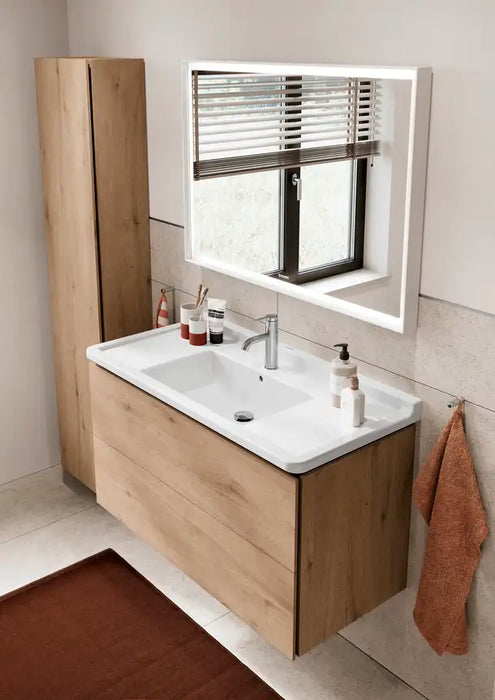 Starck 3 Wall Mounted Sink  41 3/8 " x 19 1/8 ", with Overflow, 1 x Faucet hole, White High Gloss