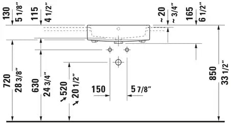 Vero Air Semi-Recessed Sink