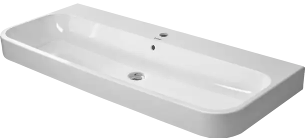Happy D.2 Wall Mounted Sink  47 1/4 " x 19 7/8 ", with Overflow, 1 x Faucet hole, White High Gloss