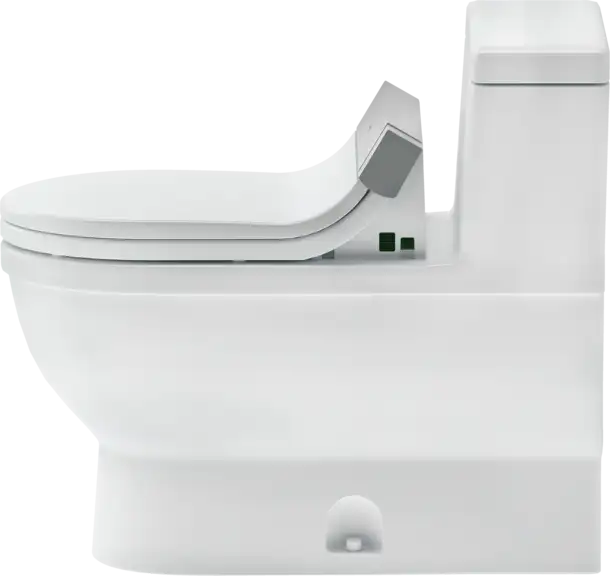 Duravit- Starck 3 One Piece Toilet Elongated  1.28/1.28 GPF, Trip lever placement: Right, White High Gloss