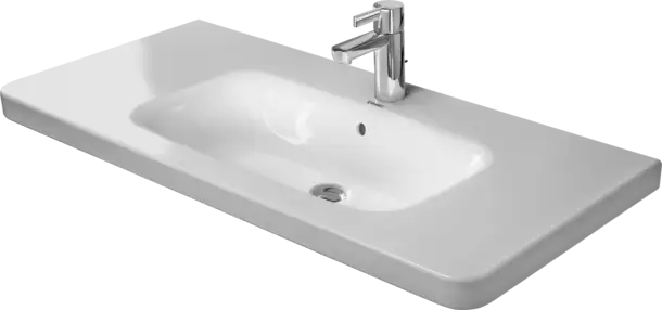 Duravit- DuraStyle Wall Mounted Sink  39 3/8 " x 18 7/8 ", with Overflow, 1 x Faucet hole, White High Gloss