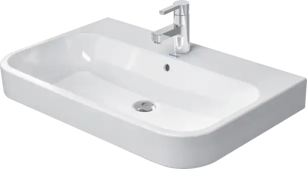 Duravit- Happy D.2 Wall Mounted Sink  31 1/2 " x 19 7/8 ", with Overflow, 1 x Faucet hole, White High Gloss