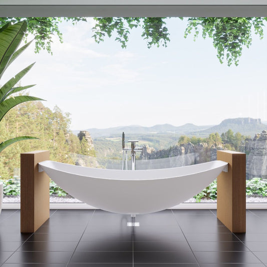 ALFI brand HammockTub1-WM 79" Acrylic Suspended Wall Mounted Hammock Bathtub
