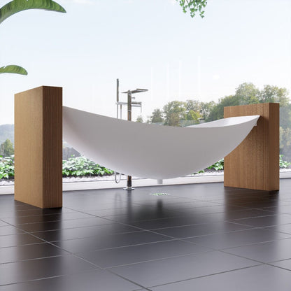 ALFI brand HammockTub1-WM 79" Acrylic Suspended Wall Mounted Hammock Bathtub
