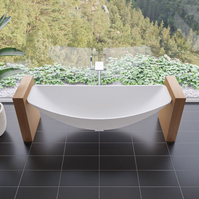 ALFI brand HammockTub1-WM 79" Acrylic Suspended Wall Mounted Hammock Bathtub