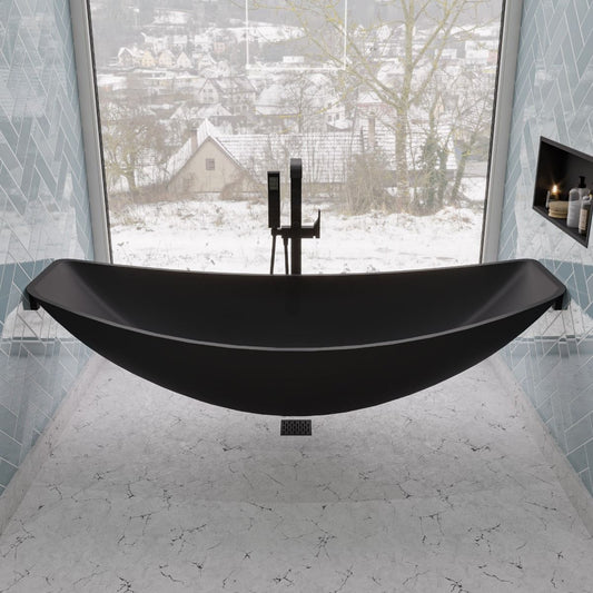 ALFI brand HammockTub1-BM 79" Acrylic Suspended Wall Mounted Hammock Bathtub