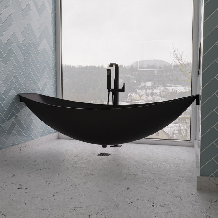 ALFI brand HammockTub1-BM 79" Acrylic Suspended Wall Mounted Hammock Bathtub