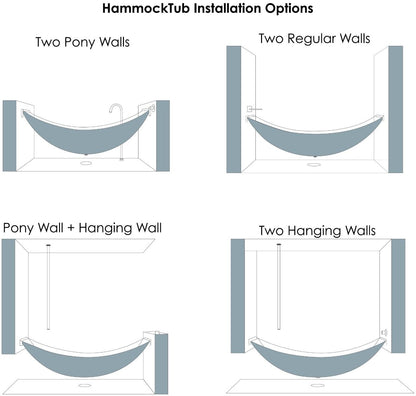 ALFI brand HammockTub1-WM 79" Acrylic Suspended Wall Mounted Hammock Bathtub