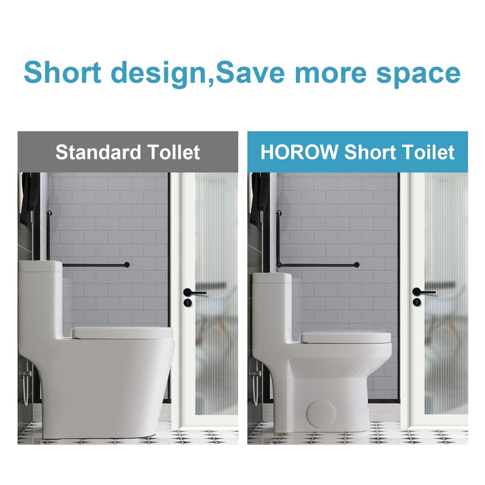 HOROW Compact Toilet For Small Bathroom Dual Flush Toilet Model 8733U