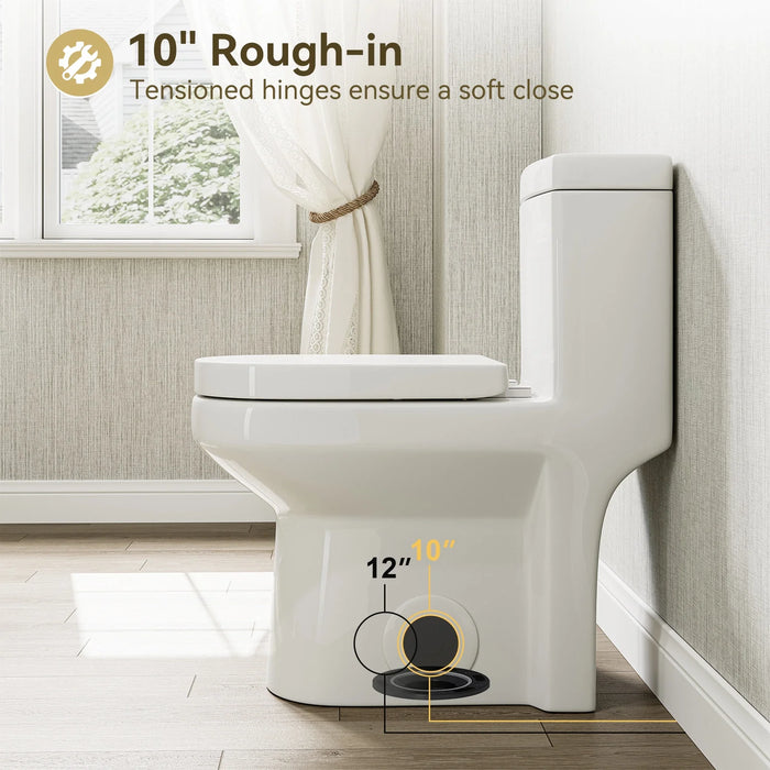 HOROW Small Toilet 1.28 GPF 10 Inch Rough In Toilet Model 8733-10