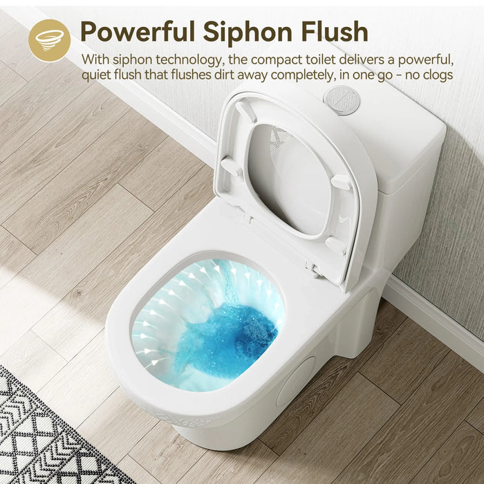 HOROW Small Toilet 1.28 GPF 10 Inch Rough In Toilet Model 8733-10