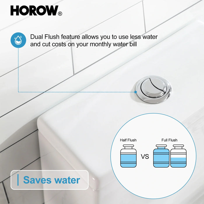 HOROW Best Floor Mounted Elongated Seat One Piece Toilet Model HWMT138