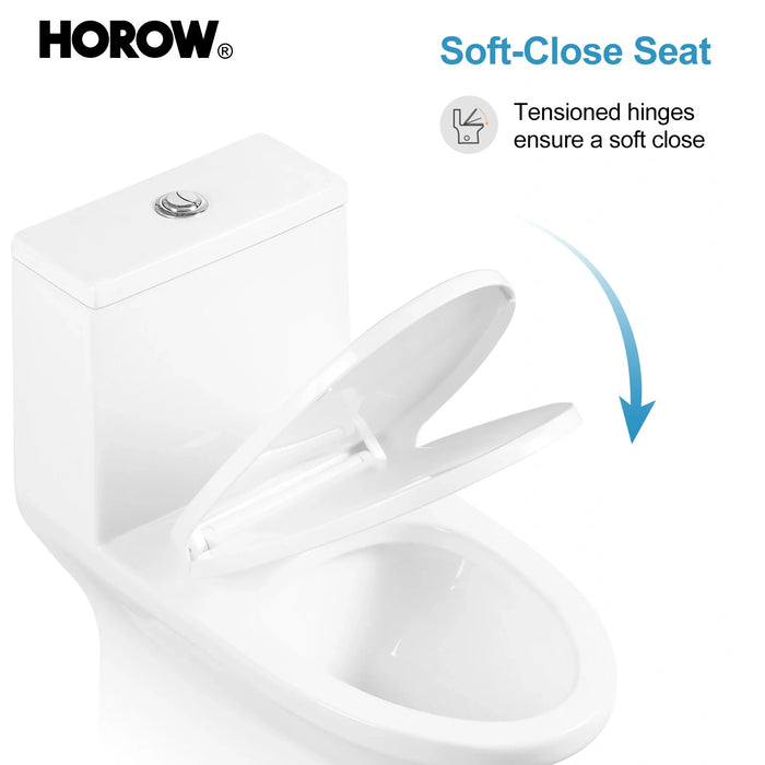 HOROW Best Floor Mounted Elongated Seat One Piece Toilet Model HWMT138