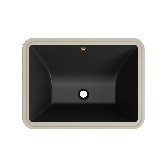 Black Undermount Rectangle Bathroom Sink with Overflow – HWTP-S5138D-B