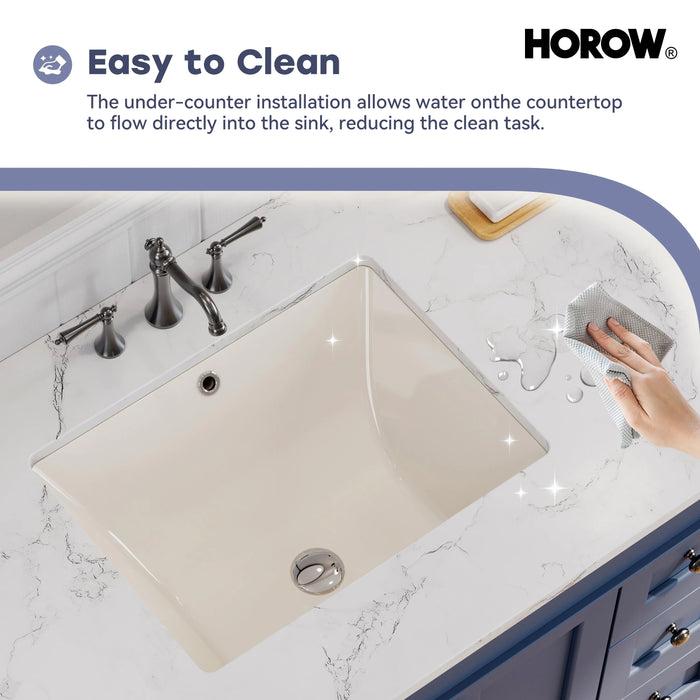 Bisque Under-Counter Bathroom Sink – Model HWTP-S5138D-BC