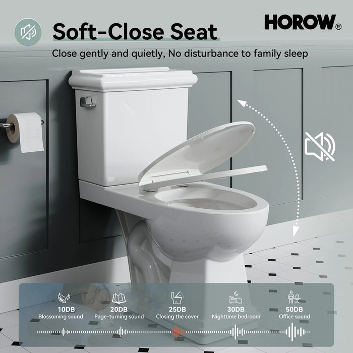 2-Piece Toilet HWTT-E04S – Single Flush with Elongated Bowl