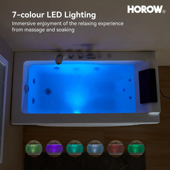 59 Inch Whirlpool Bathtub with Light and Shower Head Model M59-L