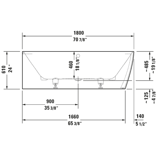 Duravit- DuraSquare Eck-Badewanne
