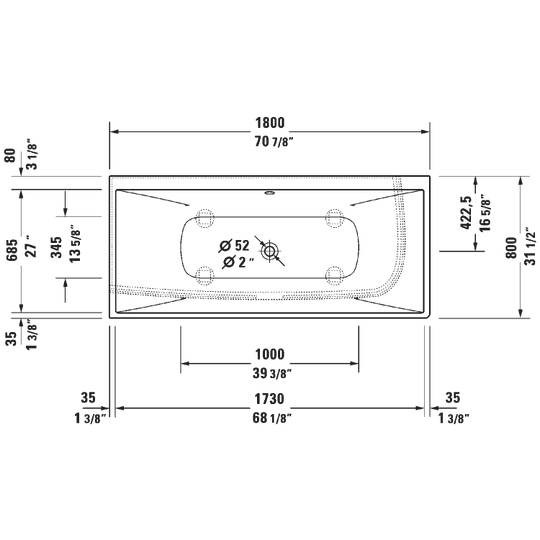 Duravit- DuraSquare Eck-Badewanne