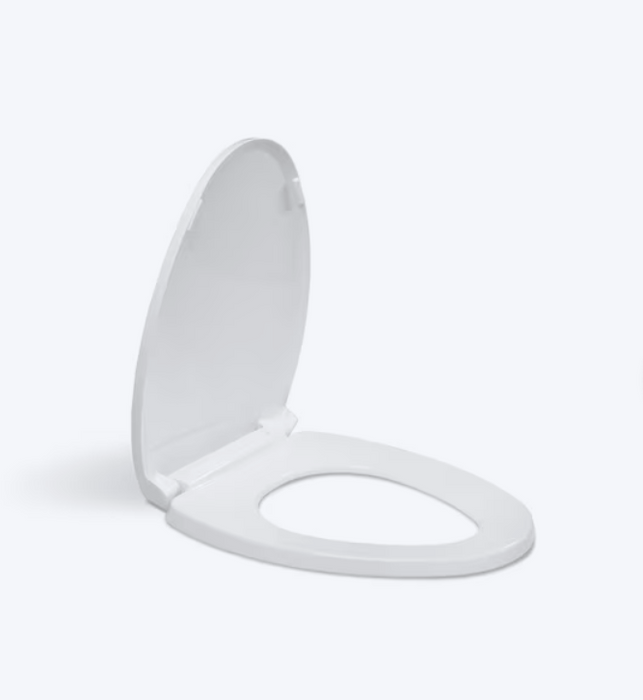 Toilet Seat 1700SC Elongated Closed Front Toilet Seat with Slow-Close Chrome Hinges – White