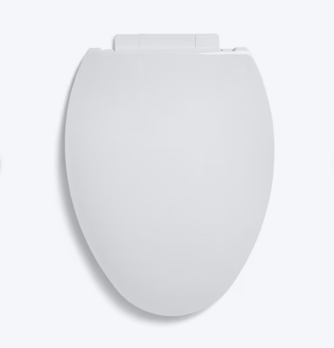 Toilet Seat 1700SC Elongated Closed Front Toilet Seat with Slow-Close Chrome Hinges – White