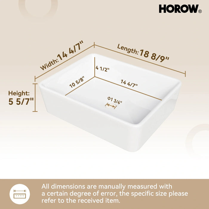 Rectangular Vessel Sink with Above Counter Model S4837W