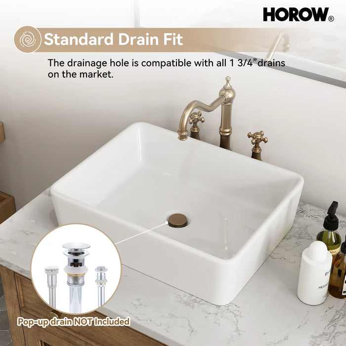 Rectangular Vessel Sink with Above Counter Model S4837W