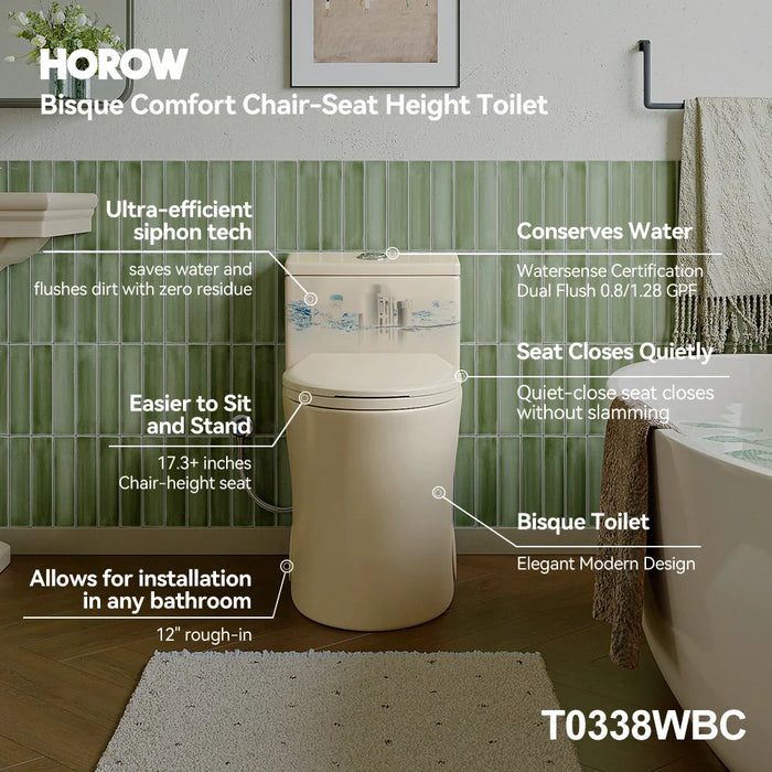 12 Inch Rough In Toilet With Biscuit Color Model T0338WBC