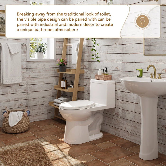 Single Flush Toilet with ADA Seat Height for 12 Inch Rough In Model T0352W