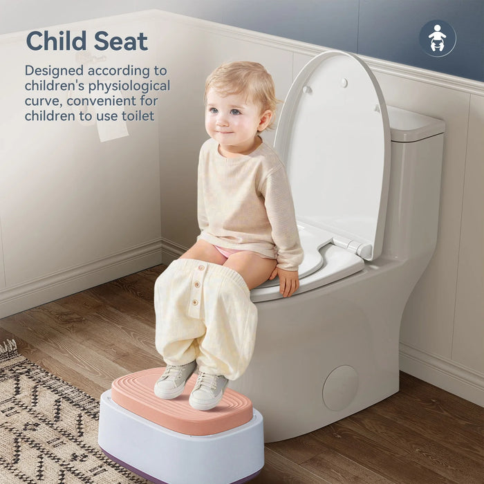 HOROW Dual Flush One Piece Toilet with Built in Child Seat and Rimless Bowl Model T0356W