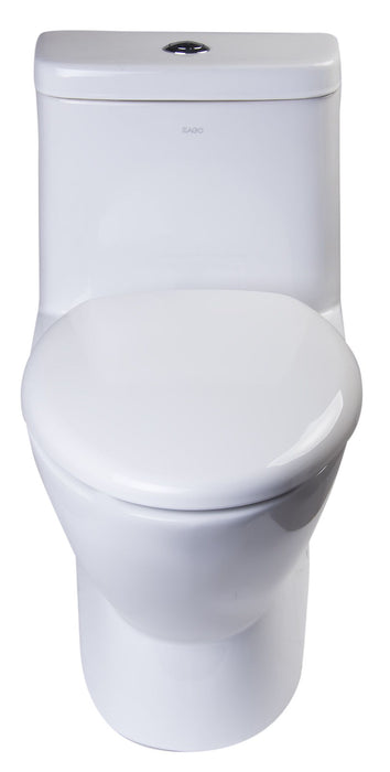 EAGO TB346 Elongated One Piece Dual Flush High Efficiency Low Flush White Toilet