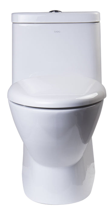 EAGO TB346 Elongated One Piece Dual Flush High Efficiency Low Flush White Toilet