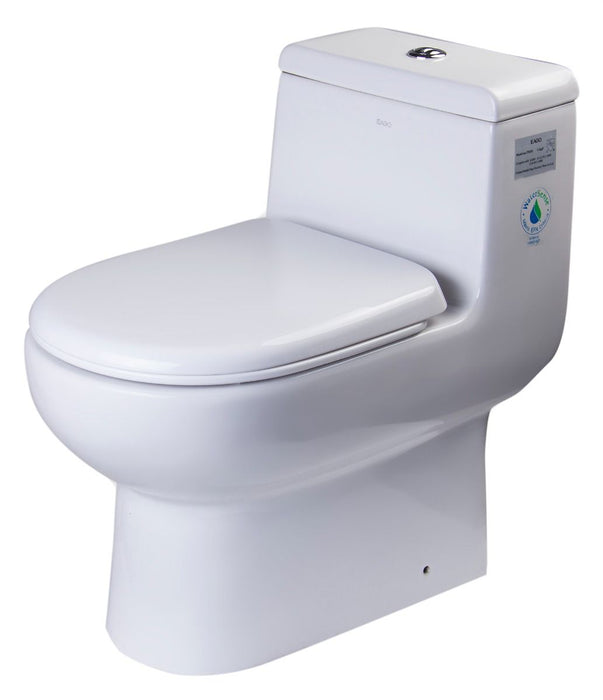 EAGO TB351 One Piece Dual Flush High Efficiency Low Flush White Toilet