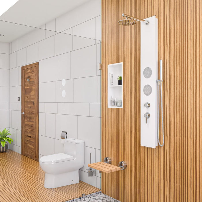 EAGO TB351 One Piece Dual Flush High Efficiency Low Flush White Toilet