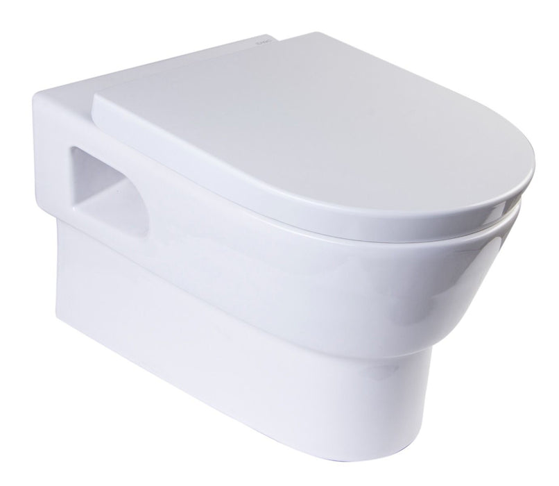 EAGO WD332 Modern Wall Mounted Dual Flush White Ceramic Toilet Bowl